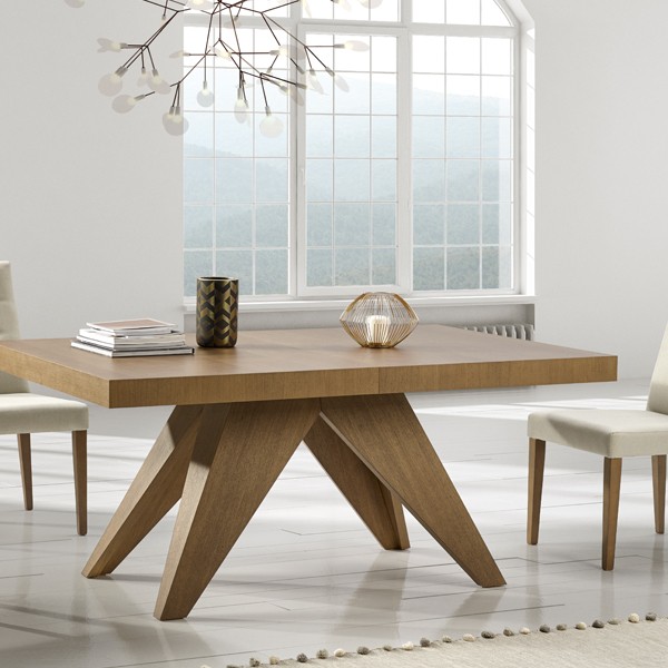 Mesa de comedor fiore - Mesa madera y metal - Muebles Polque - Online