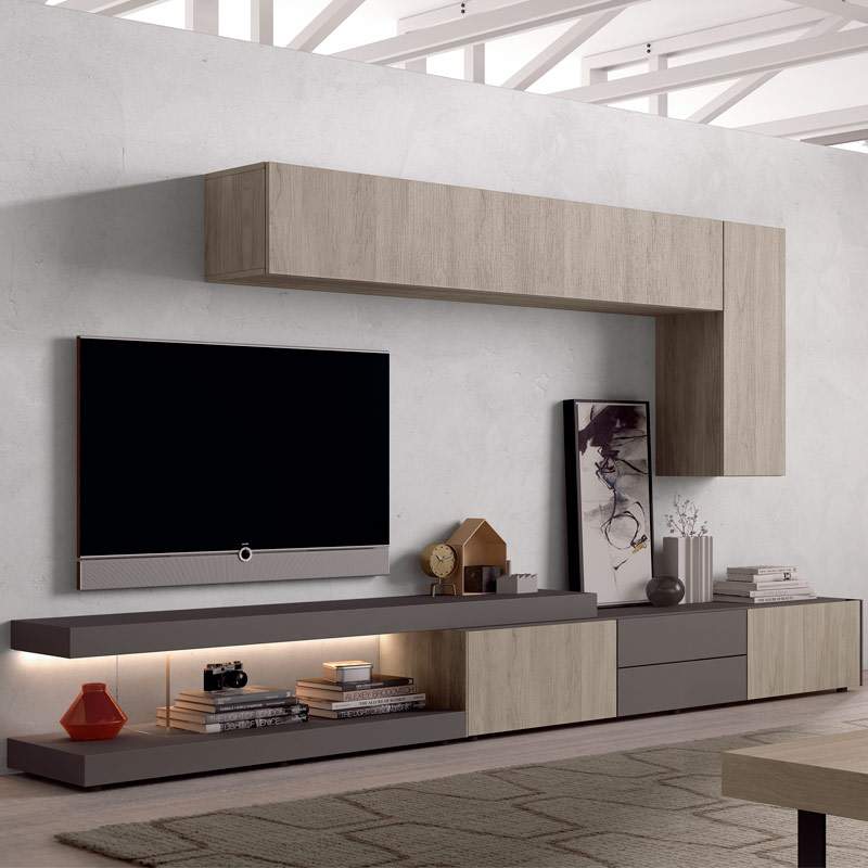 Mueble salón blanco Augusto - Muebles Polque - Venta Online - Mueble tv