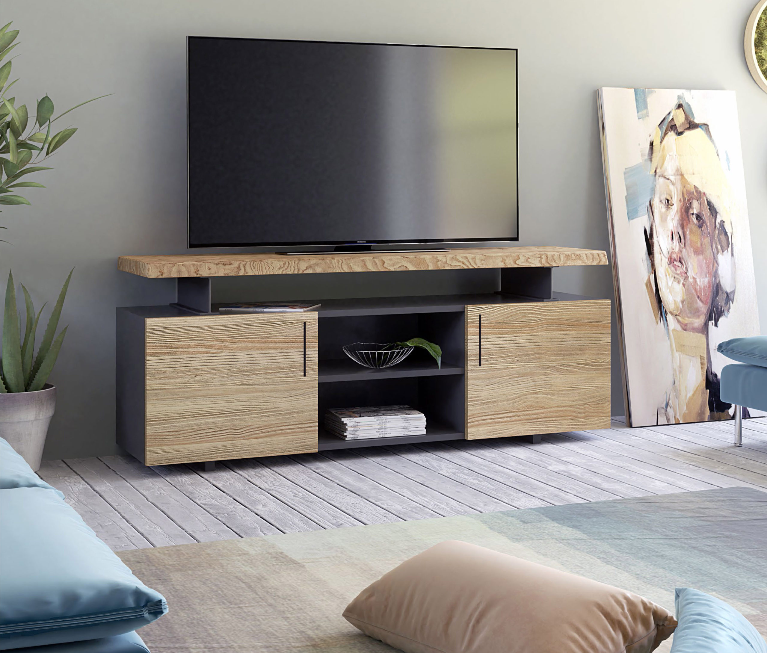 Mueble TV Modern - Muebles Polque - Venta Online - Madera Maciza