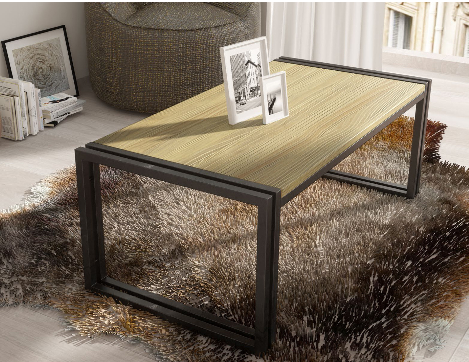 Mesa centro madera roble Natur - Muebles Polque. Tienda de Muebles en  Pamplona y Online.