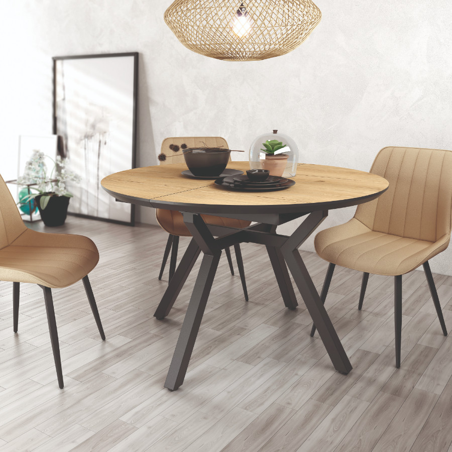 Mesa comedor Select madera y hierro de estilo nórdico, muebles y decoración  de diseño