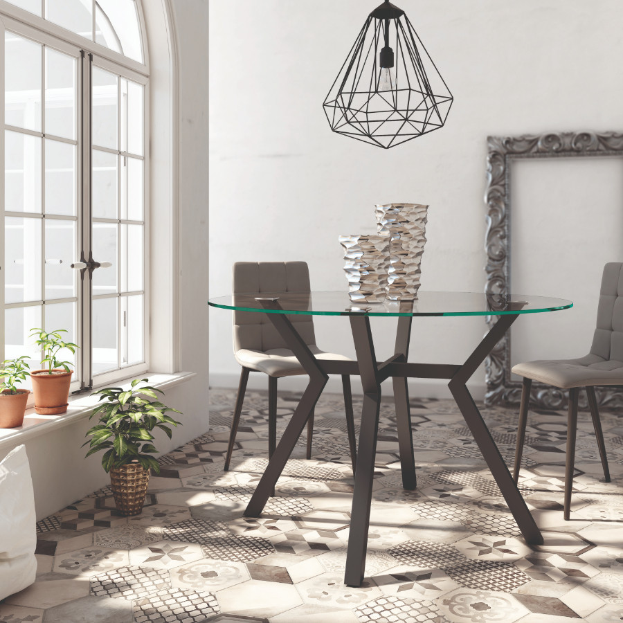 mesa redonda cristal - muebles polque - venta online - Tienda online