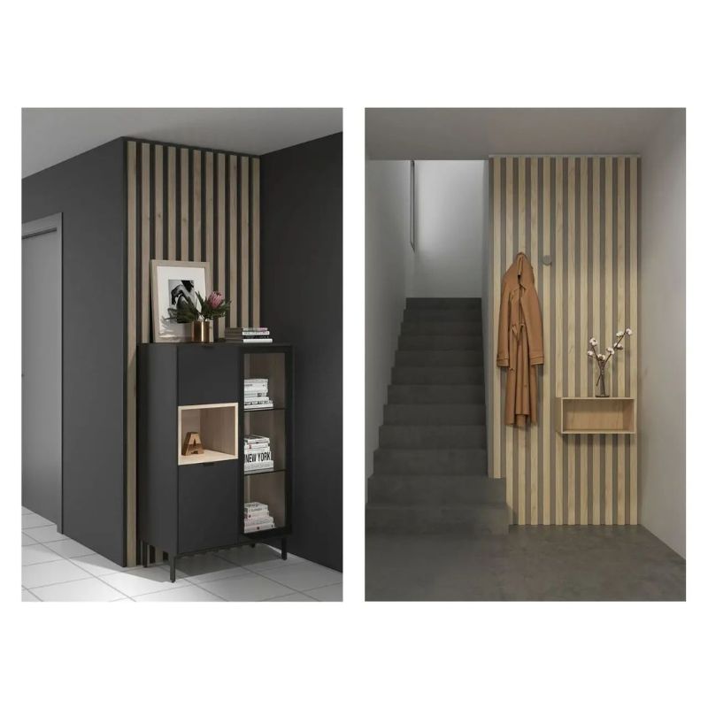 Separador ambientes listones de madera verticales - Muebles Polque. Tienda  de Muebles en Pamplona y Online.