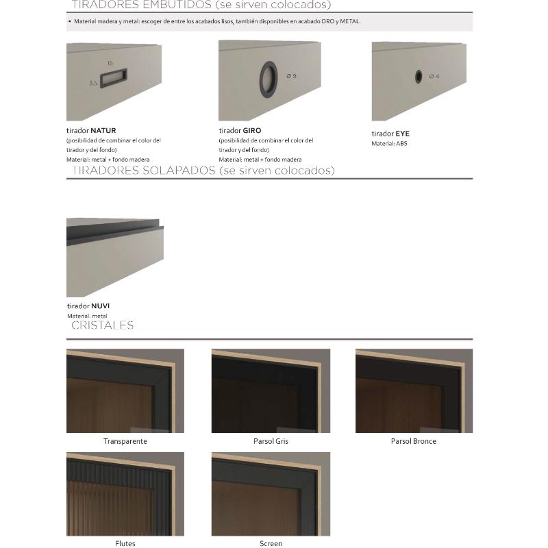 TIRADORES Y CRISTALES DORMITORIOS