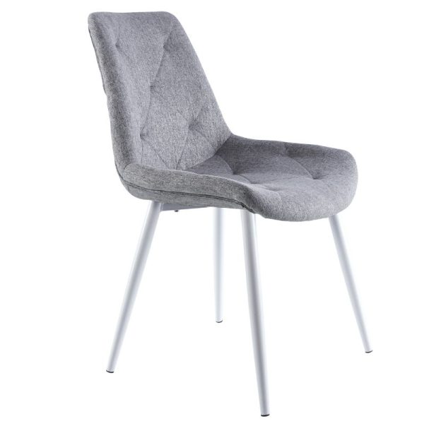 silla tapizada gris