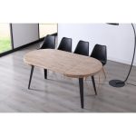 mesa redonda extensible roble