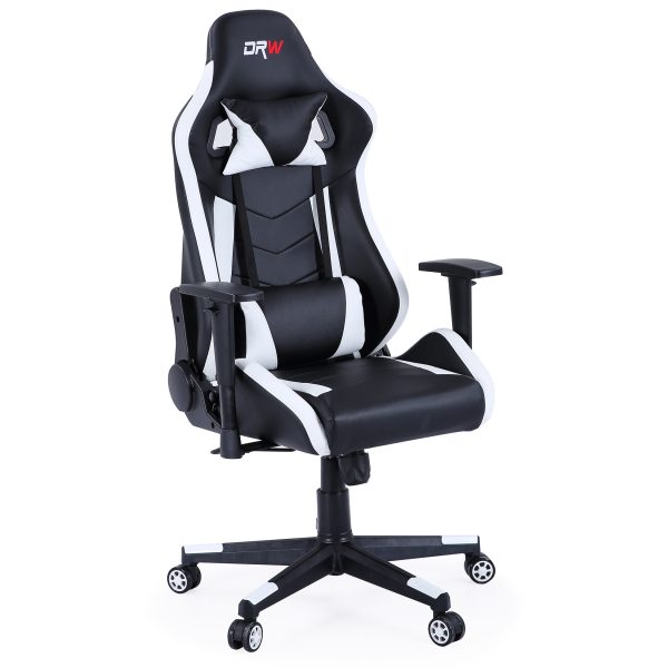 Silla gamer pro blanco y negro