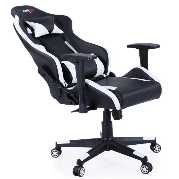 Silla gamer pro blanco y negro