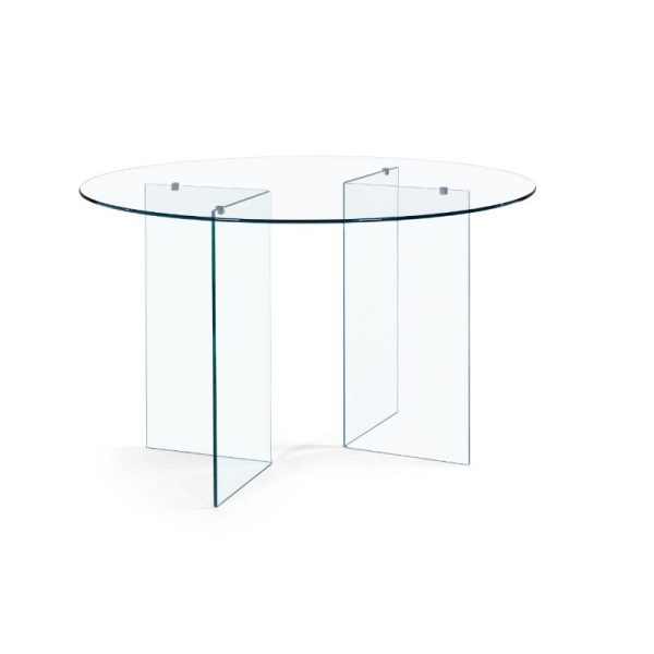 mesa cristal redonda