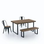Mesa de comedor extensible de roble estilo industrial muebles polque