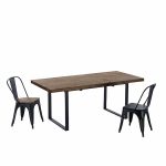 Mesa de comedor extensible de roble estilo industrial muebles polque