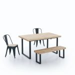 Mesa de comedor extensible de roble estilo industrial muebles polque