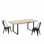 Mesa de comedor extensible de roble estilo industrial muebles polque