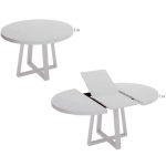 mesa redonda extensible madera