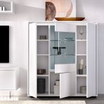 mueble de tv blanco patas cristal