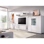 mueble de tv blanco patas cristal