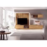 mueble de tv panel listones madera