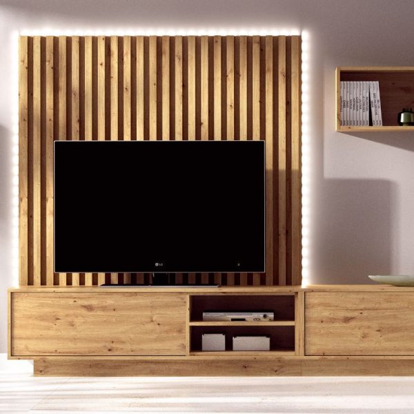 mueble de tv panel alistonado