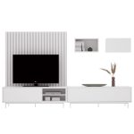 mueble de tv panel listones madera