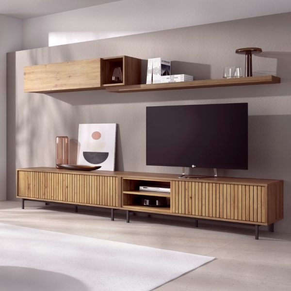 mueble tv listones madera