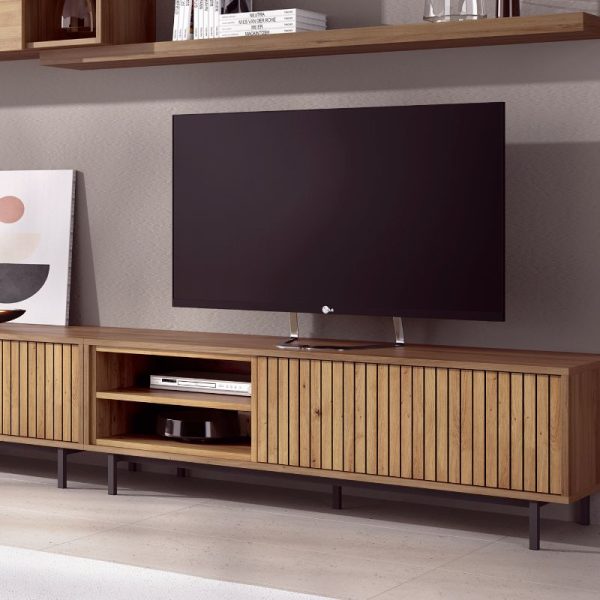 mueble tv listones madera