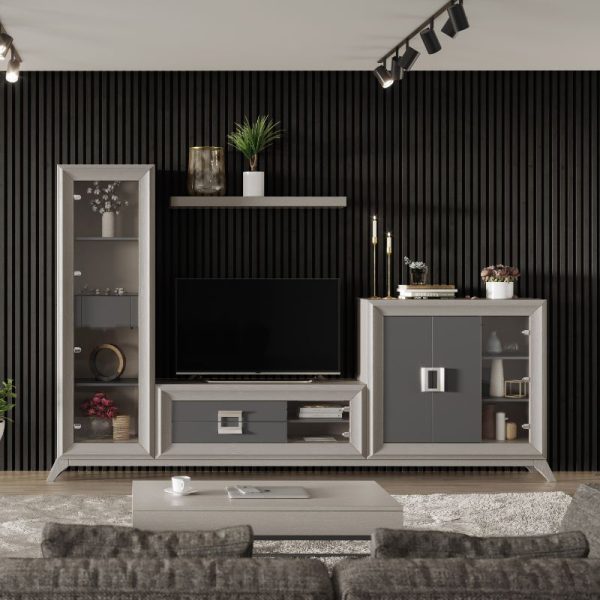 mueble de salón gris