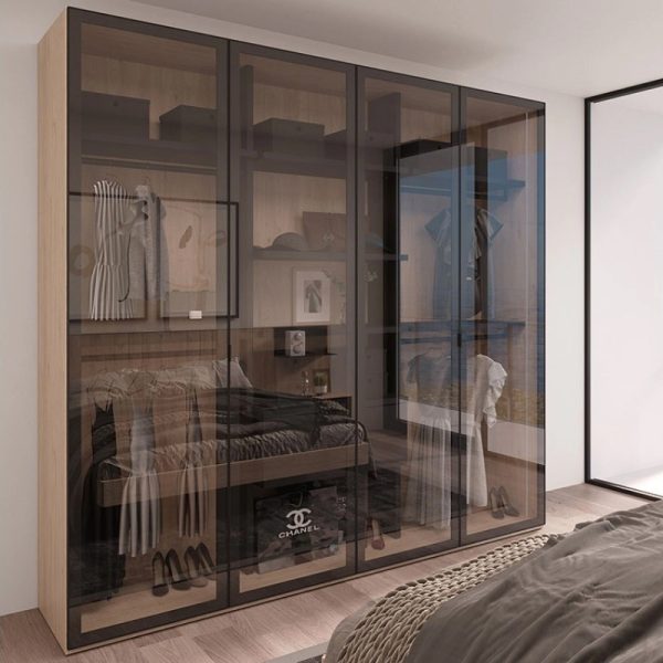 armario puertas vitrina plegables con interior vestidor