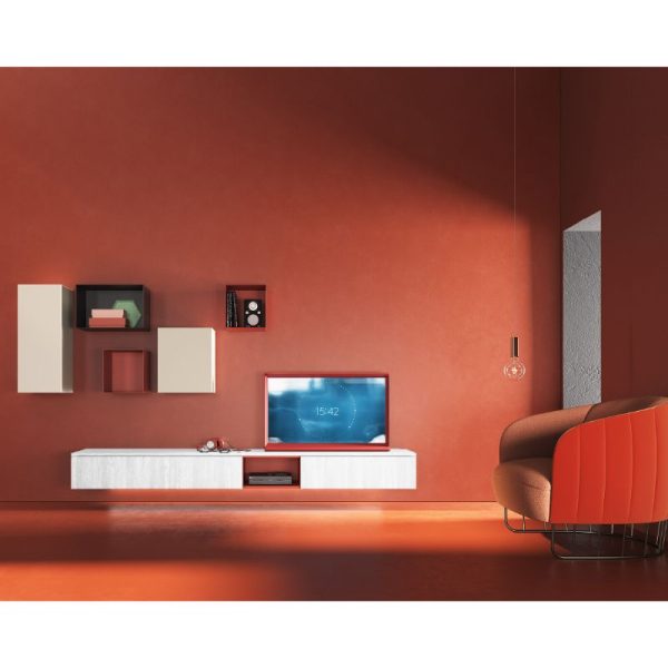 mueble de salón blanco moderno TV